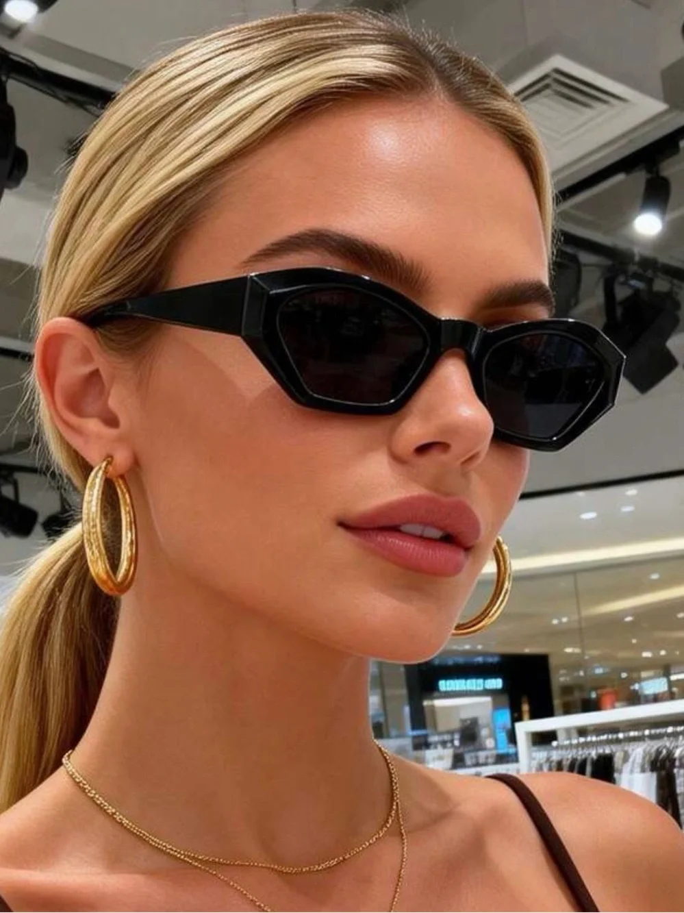 Classic Black Cat-Eye Sunglasses - Women